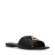 ANJELICA BLACK LEATHER SANDALS on Sale