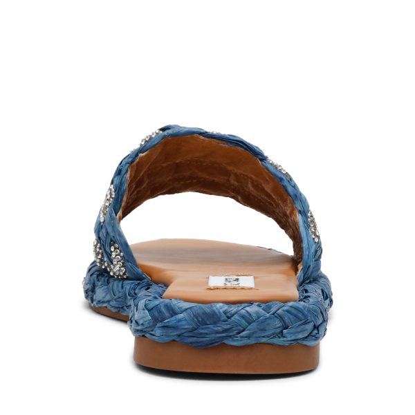 ADORER BLUE RAFFIA SANDALS Online now