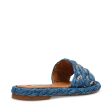 ADORER BLUE RAFFIA SANDALS Online now