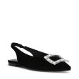 ISABELL BLACK VELVET FLATS Sale