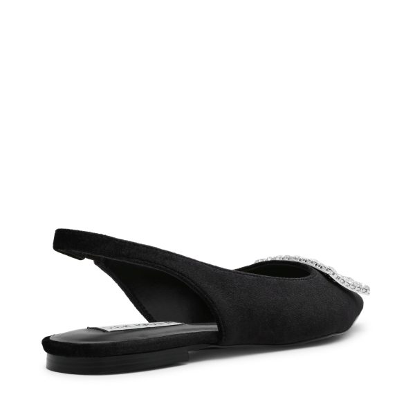 ISABELL BLACK VELVET FLATS Sale