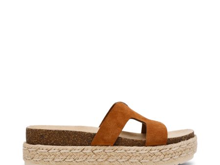 JADDA COGNAC SUEDE SANDALS Cheap