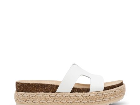 JADDA WHITE ACTION LEATHER SANDALS For Sale