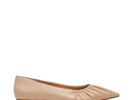 LISTED BLUSH LEATHER FLATS Online Hot Sale