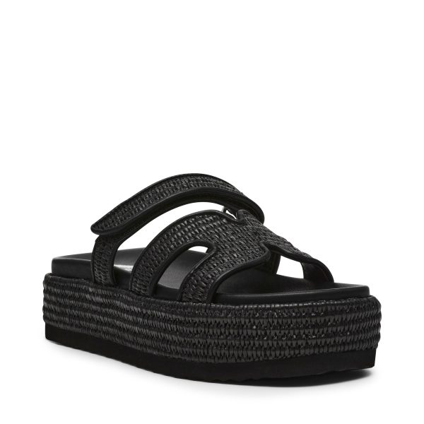 BIGMISSILE BLACK ACTION LEATHER SANDALS Cheap