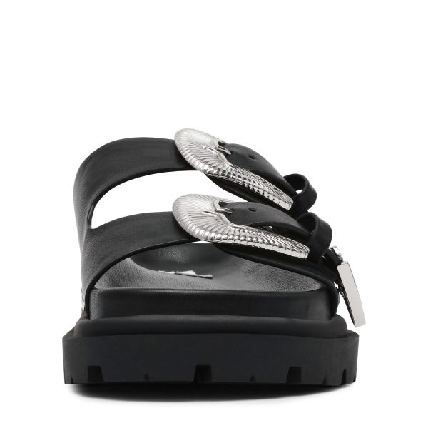 OUTCAST BLACK ACTION LEATHER SANDALS Sale