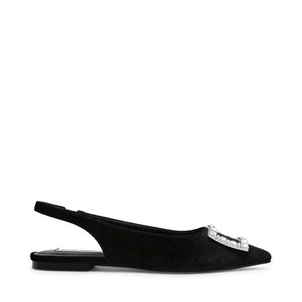 ISABELL BLACK VELVET FLATS Sale