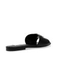 ANJELICA BLACK LEATHER SANDALS on Sale