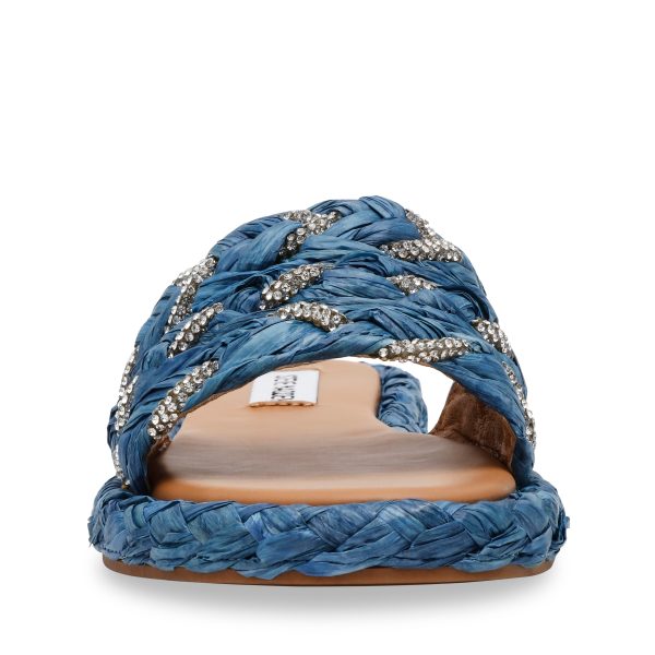 ADORER BLUE RAFFIA SANDALS Online now