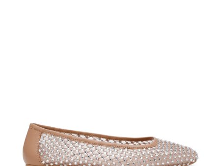 AUDEN TAN MESH FLATS Sale