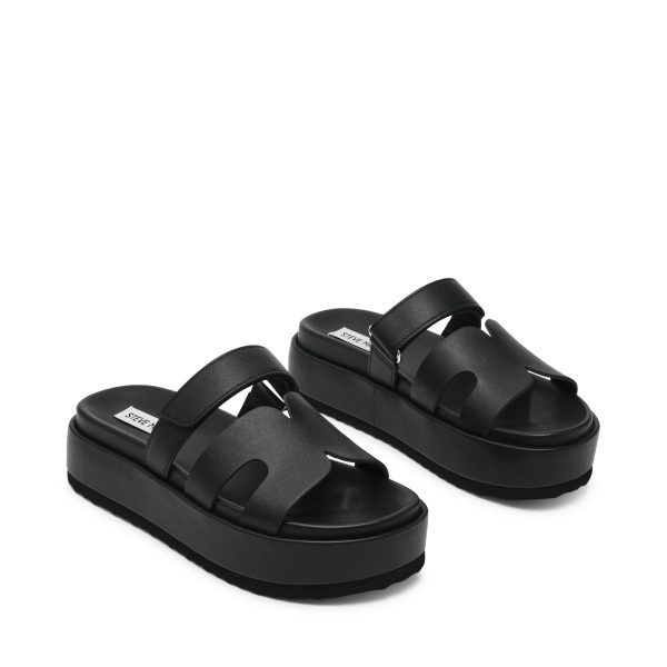 BIGMISSILE BLACK ACTION LEATHER SANDALS Cheap