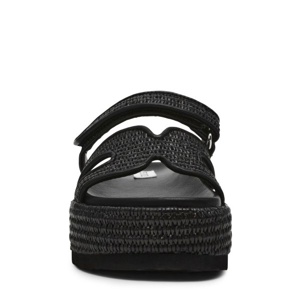 BIGMISSILE BLACK ACTION LEATHER SANDALS Cheap