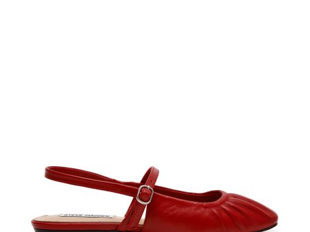 GRAND VIEW RED LEATHER FLATS For Sale