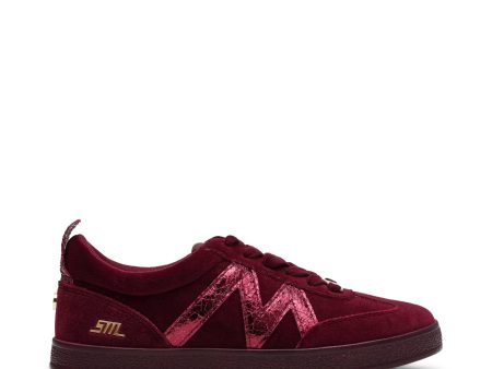 DEGREE BURGUNDY VELVET SNEAKERS Online