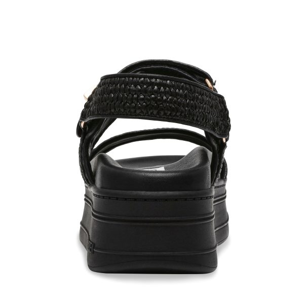 PIT-STOP BLACK RAFFIA SANDALS Online Hot Sale