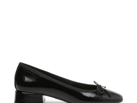 PROSECCO BLACK CRINKLE PATENT HEELS Discount