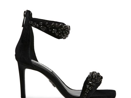 PARTAY-S BLACK VELVET HEELS on Sale