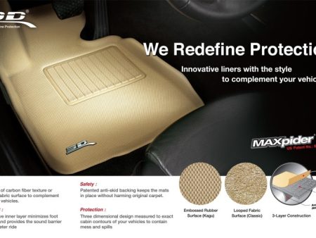 3D MAXpider 2019-2023 Genesis G70 RWD Kagu 1st & 2nd Row Floormat - Black Hot on Sale