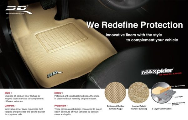 3D MAXpider 2019-2023 Genesis G70 RWD Kagu 1st & 2nd Row Floormat - Black Hot on Sale