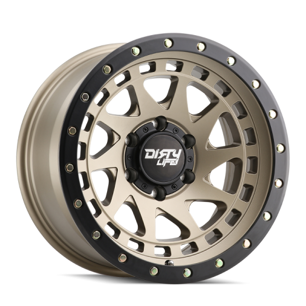 Dirty Life 9311 Enigma Pro 17x9 8x165.1 BP -12mm Offset 130.8mm Hub Satin Gold Wheel - Beadlock Fashion