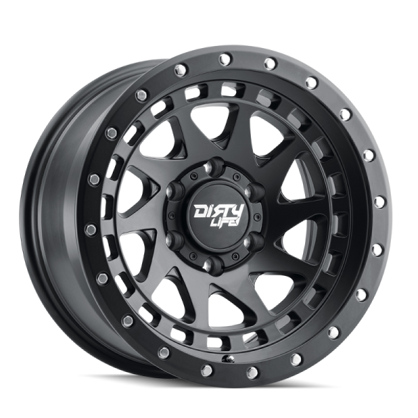 Dirty Life 9311 Enigma Pro 17x9 8x165.1 BP -12mm Offset 130.8mm Hub Matte Blk Wheel - Beadlock For Sale