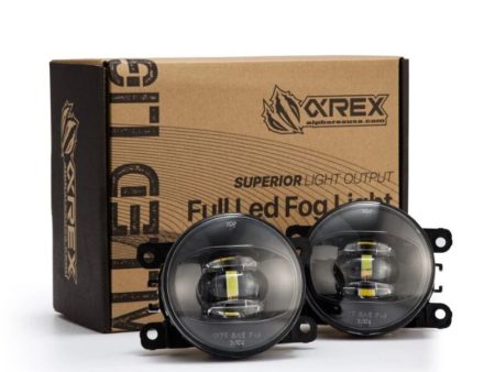 AlphaRex Universal Acura Ford Honda Subaru Nissan DoubleTap Dual Color LED Proj Fog Lights - Wt Ambr For Discount