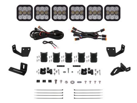 Diode Dynamics Prinsu Sherpa Roof Racks SS5 6-Pod CrossLink Mounting Kit - Pro White Combo Hot on Sale