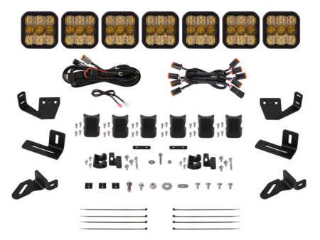 Diode Dynamics Prinsu Sherpa Roof Racks- SS5 7-Pod CrossLink Mounting Kit - Pro Yellow Combo Fashion