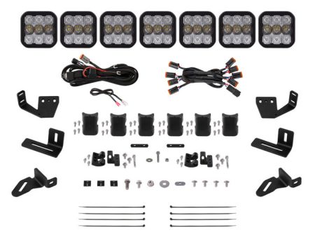 Diode Dynamics Prinsu Sherpa Roof Racks- SS5 7-Pod CrossLink Mounting Kit - Pro White Combo Fashion