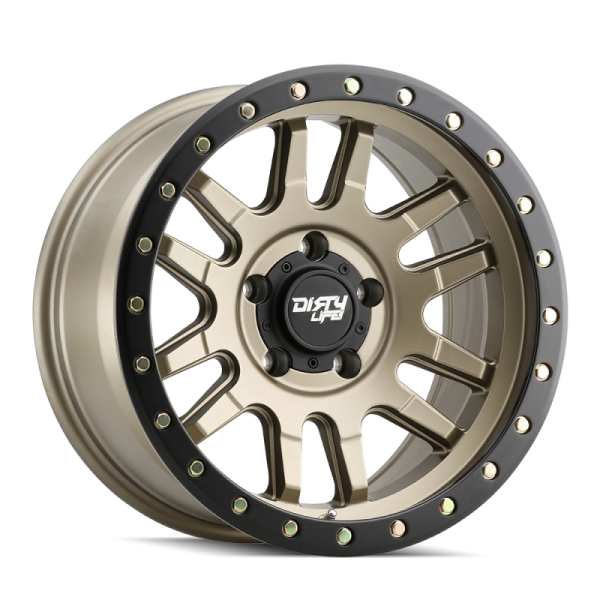 Dirty Life 9309 Canyon Pro 17x9 5x127 BP -12mm Offset 71.5mm Hub Satin Gold Wheel - Beadlock on Sale