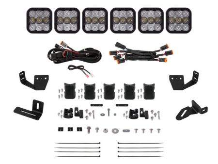 Diode Dynamics Prinsu Sherpa Roof Racks SS5 6-Pod CrossLink Mounting Kit - Sport White Combo Online Sale