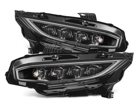 AlphaRex 16-21 Honda Civic NOVA-Series LED Proj Headlights Blk w Activation Light & Seq.Sig   SB DRL Online Sale