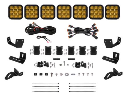 Diode Dynamics Prinsu Sherpa Roof Racks-SS5 7-Pod CrossLink Mounting Kit - Pro Yellow Driving For Sale