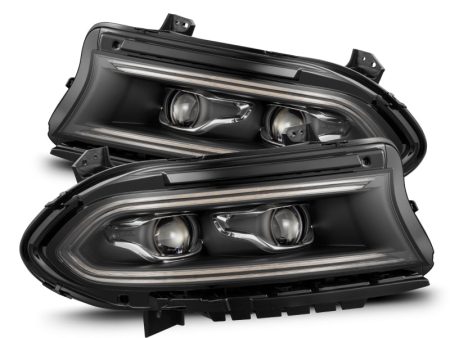 AlphaRex 15-23 Dodge Charger LUXX-Series LED Proj Headlights Black w Activtn Lgt & Seq.Sig   SB DRL For Cheap