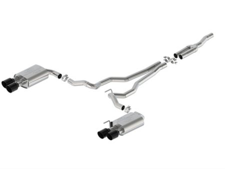 Ford Racing 2024 Mustang 2.3L Touring Non-Active Cat-Back Exhaust w GT Valance - Black Tip For Cheap