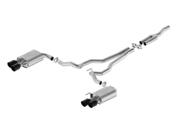 Ford Racing 2024 Mustang 2.3L Touring Non-Active Cat-Back Exhaust w GT Valance - Black Tip For Cheap