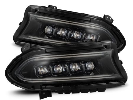 AlphaRex 15-23 Dodge Charger NOVA LED Proj Headlights Alpha-Blk w Actv Light & Seq.Sig   SB DRL Sale