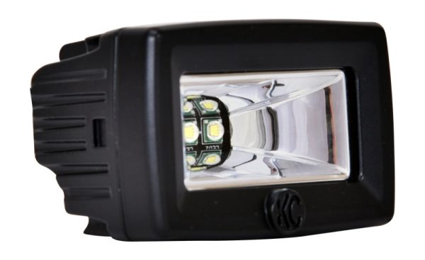 KC HiLiTES C-Series 2in. C2 LED Light 20w Area Flood Beam (Single) - Black For Sale