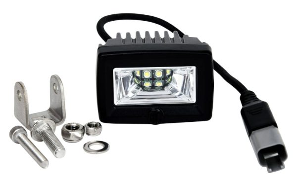 KC HiLiTES C-Series 2in. C2 LED Light 20w Area Flood Beam (Single) - Black For Sale