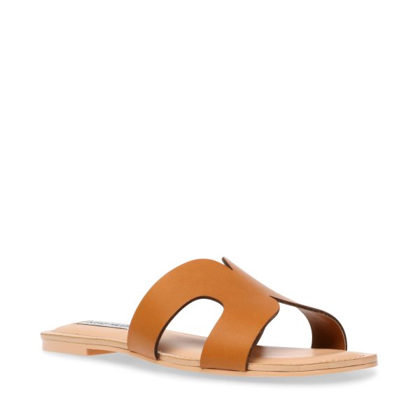 ZARNIA COGNAC LEATHER SANDAL Online Sale