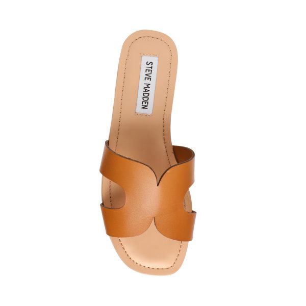 ZARNIA COGNAC LEATHER SANDAL Online Sale